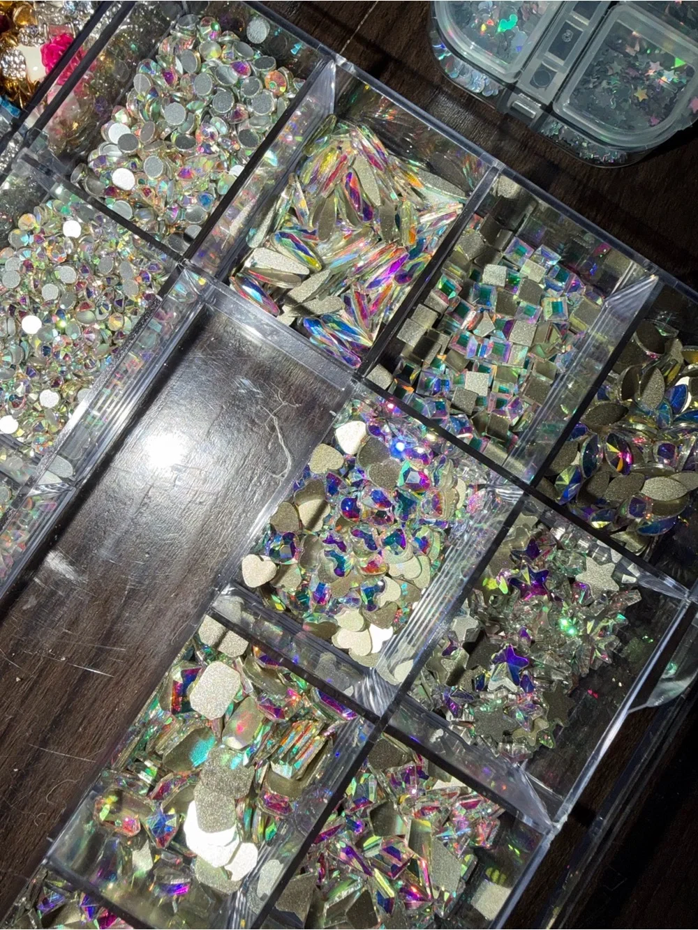 HUGE collection of nail art supplies rhinestones , crystals , hello kitty& more